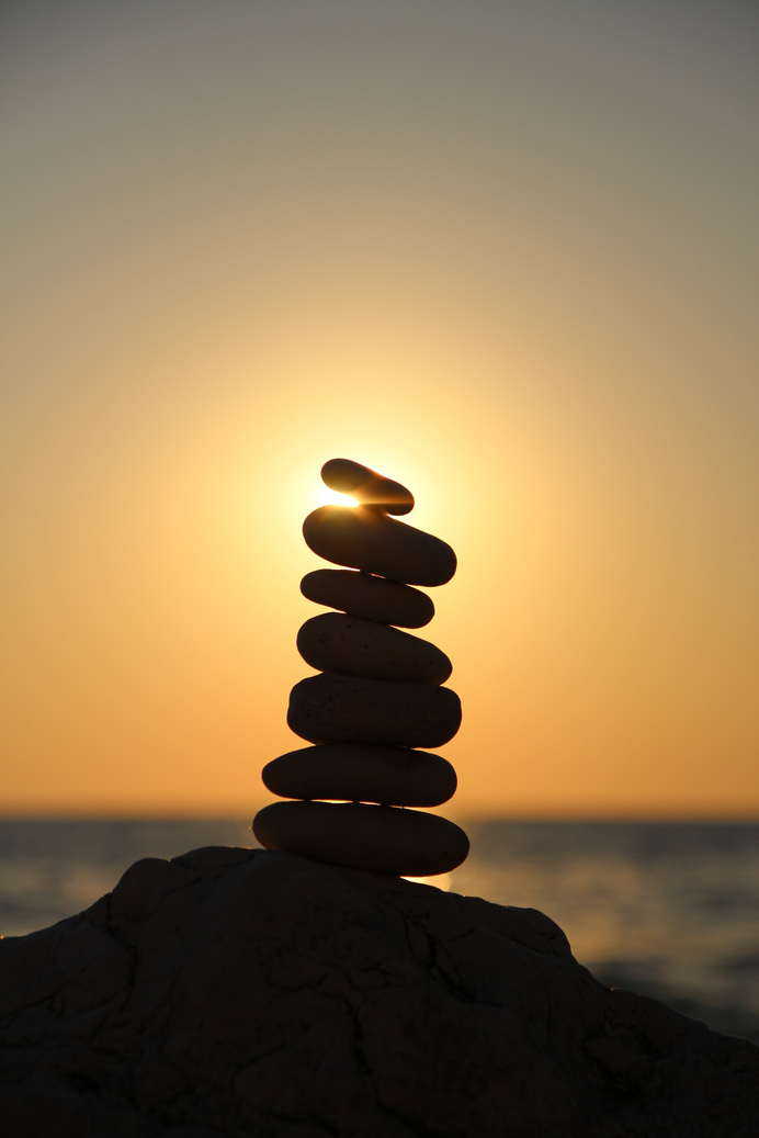 Silhouette of Balanced Stones